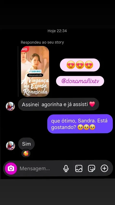Cliente pedindo indicação de dorama para o catálogo