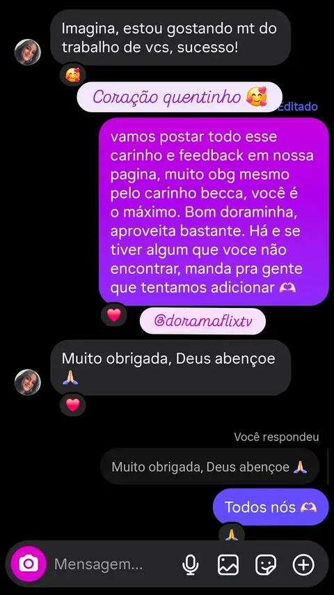 Cliente comentando sobre os lançamentos diários